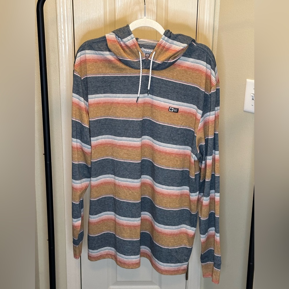 Salty Crew men’s lightweight hoodie sunshirt striped 2XL
